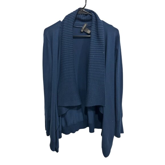 Inc International Concepts Shawl Cardigan Sweater Blue Sz Large Open Front Cozy - Picture 1 of 9